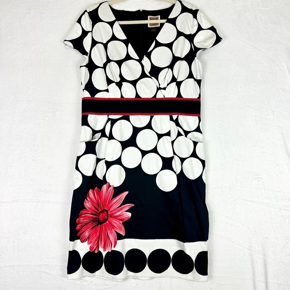 Nue By Shani Sheath Dress Size 16 NWT Circle Print Shaping Body Architecture